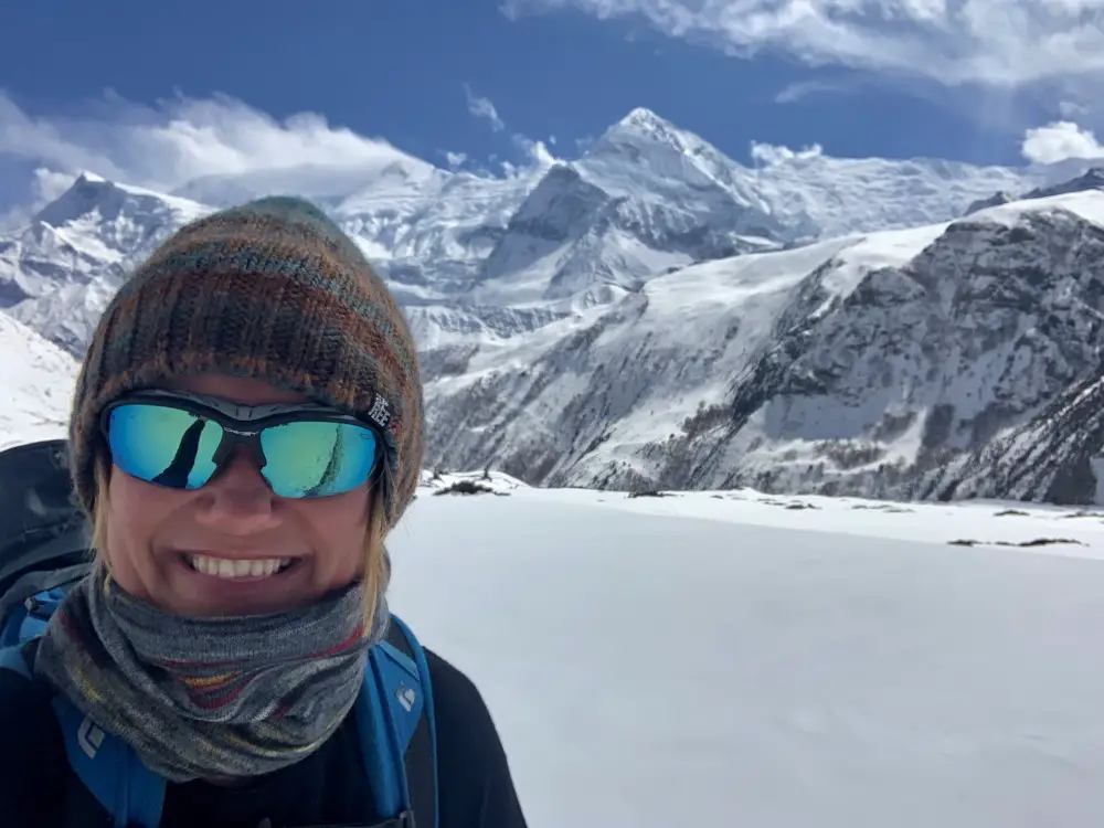 Dangers while trekking in Nepal - you need sunglasses to avoid snow blindness