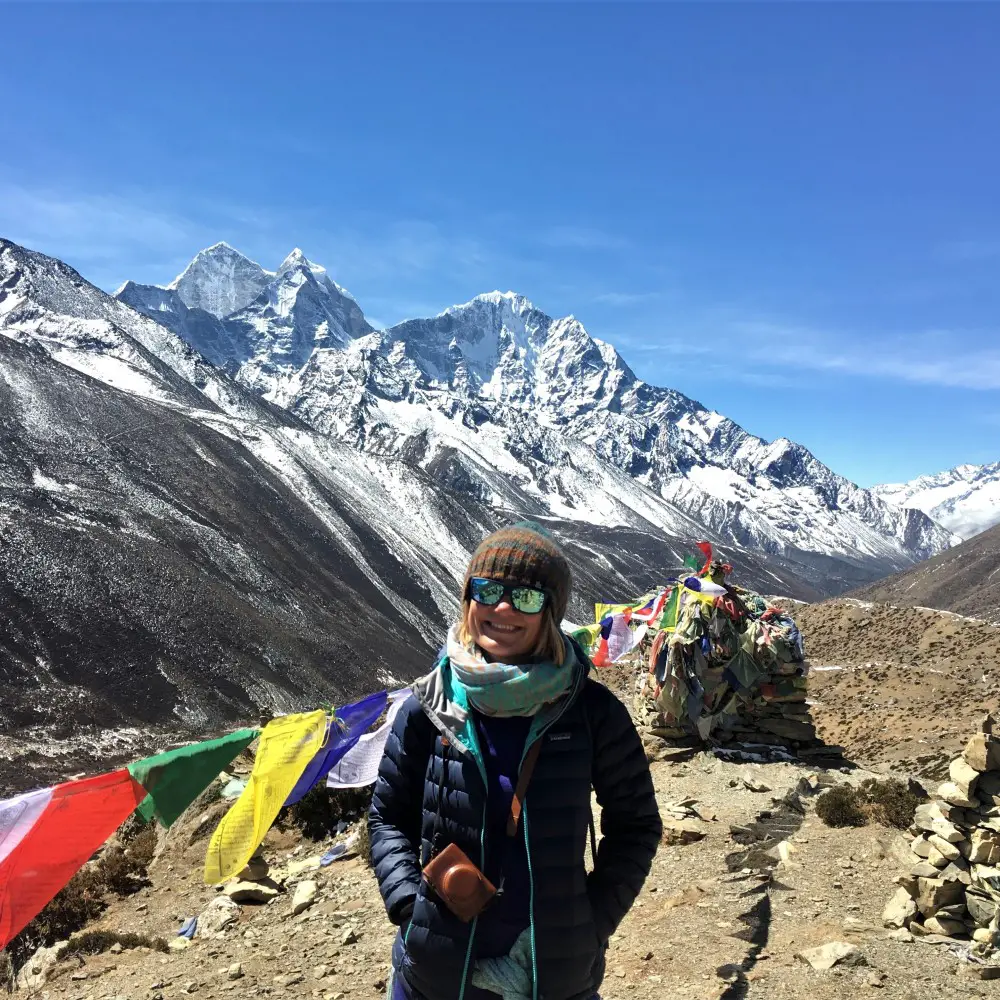 Spektakularny punkt widokowy nad Dingboche - wioską położoną na wysokości 4410 m na trasie Everest Base Camp.