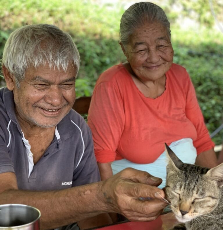 Old owners of the restaurant in Pokhara