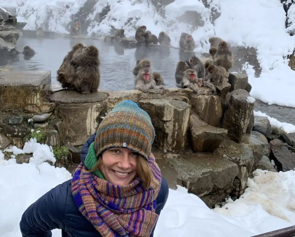 You can get very close to the monkey's onsen in the Snow Monkey Park.