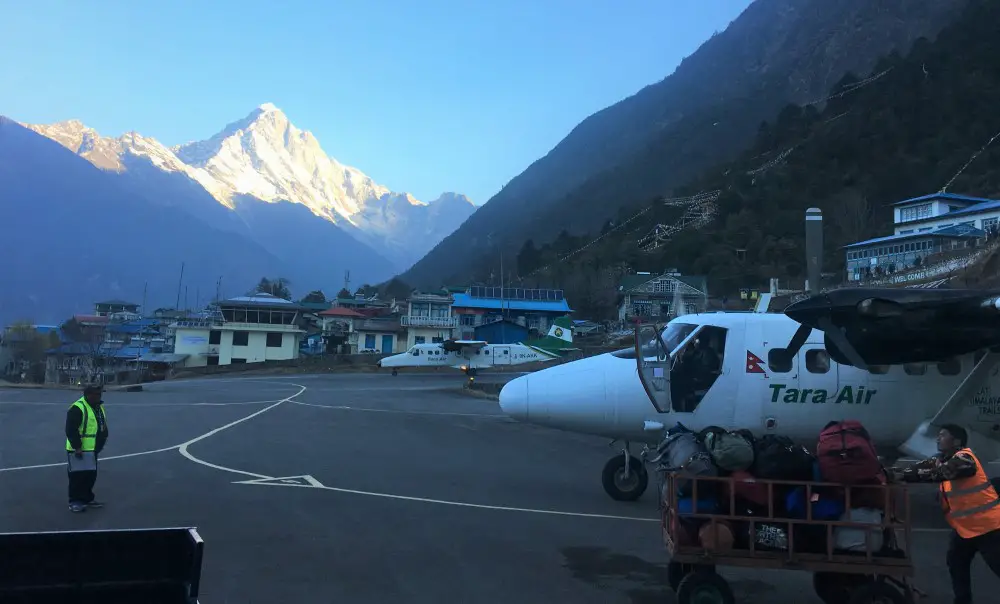 Lukla airport in the morning