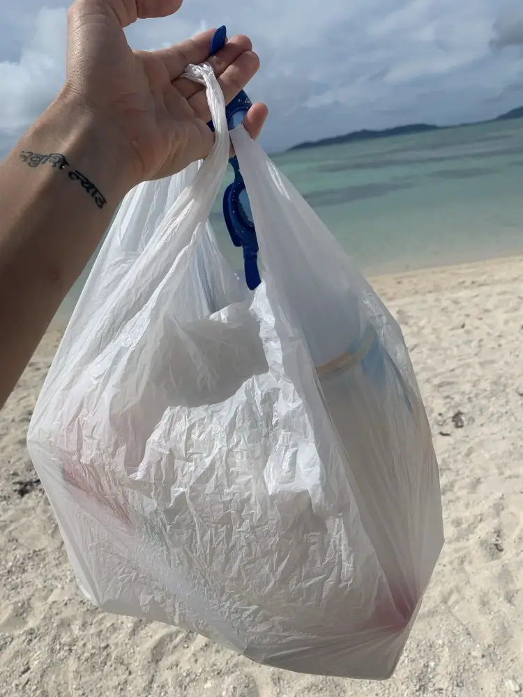 Taketomi Beach rubbish bag