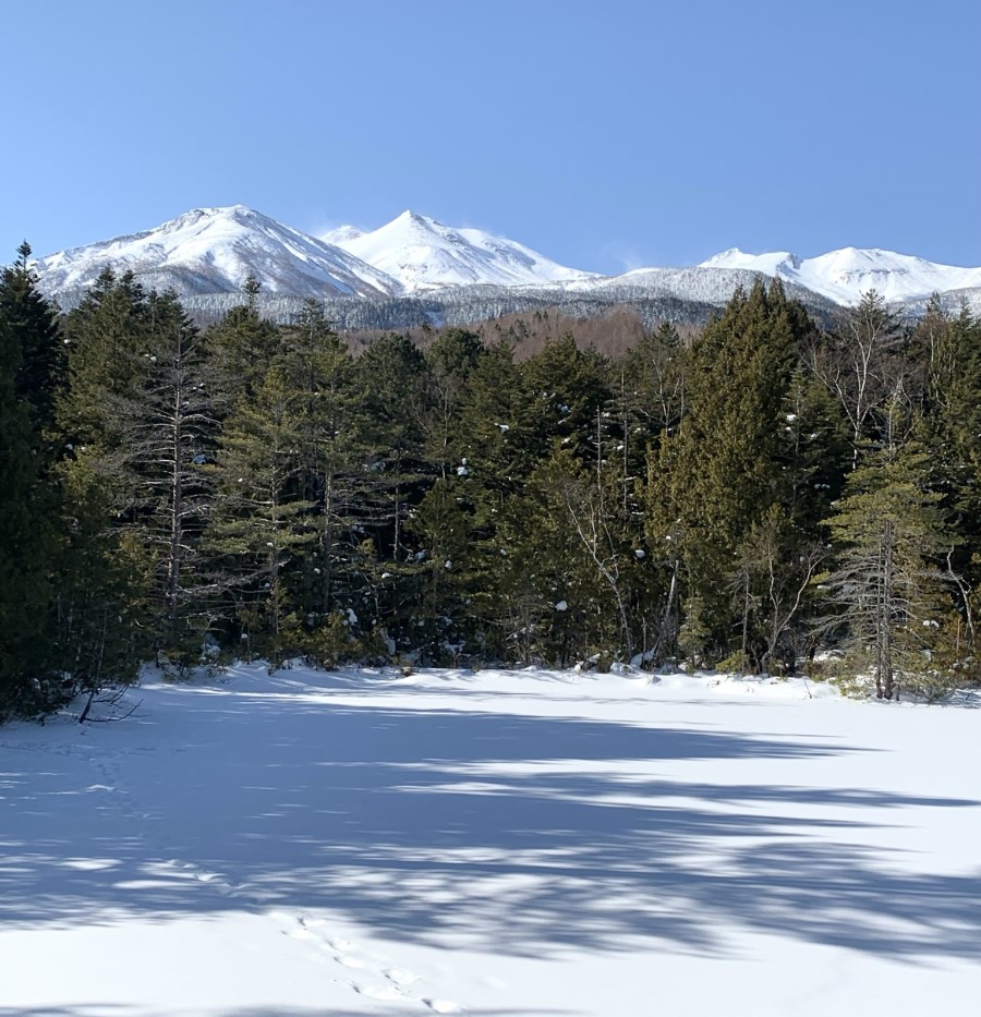 Ushidome Pond in winter - independent snowshoeing in JapanUshidome Pond in winter - independent snowshoeing in Japan