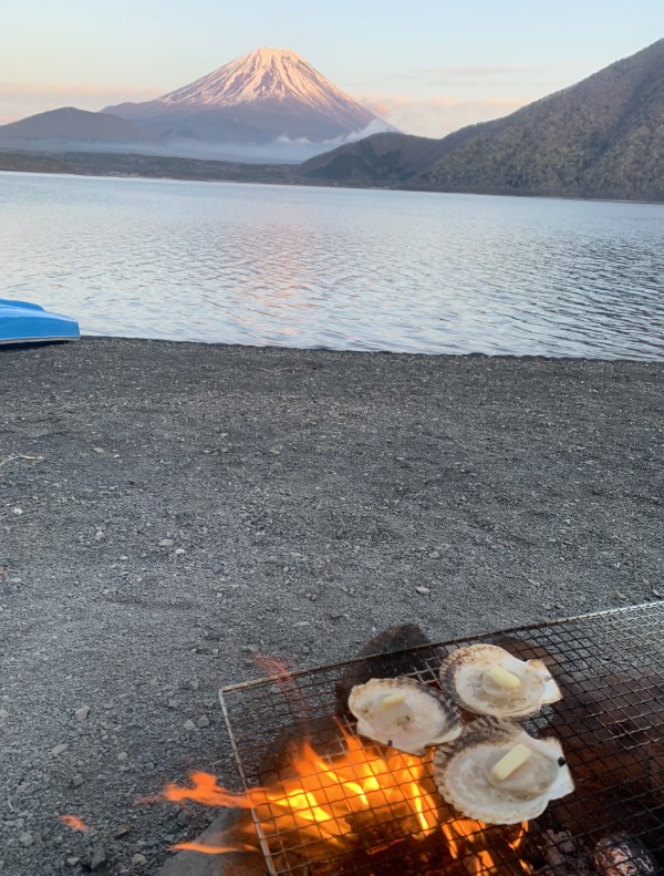 Camping under Mount Fuji - dinner