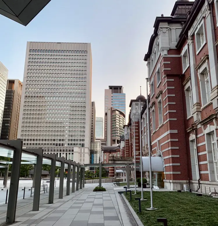 Empty Tokyo Station outside