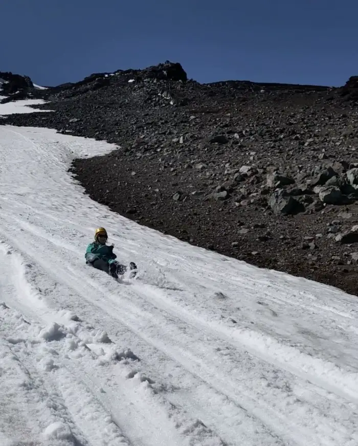 Mount Fuji snow off-season climb - betiful world sledding down