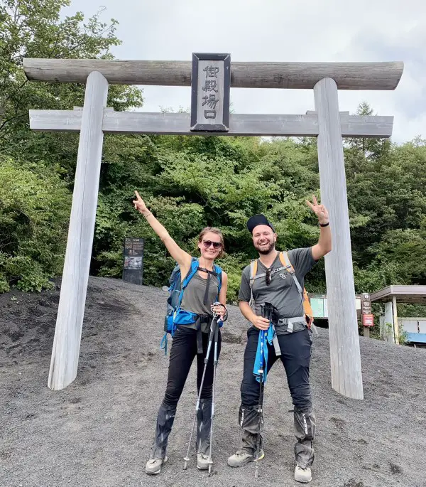 Climbing Mount Fuji from the bottom - gotemba trail torii