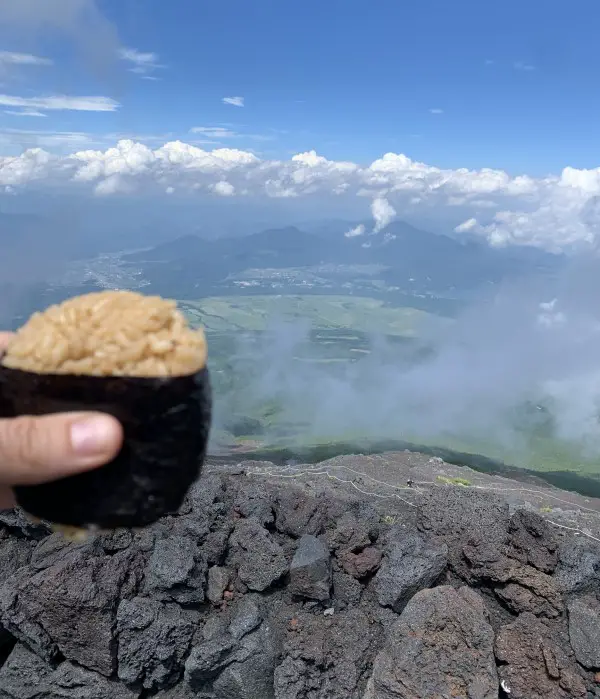 Climbing Mount Fuji via Subashiri Trail - 7th Station onigiri