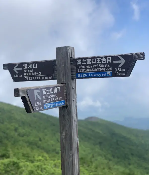 Mount Fuji climbing - Fujinomiya Trail markers