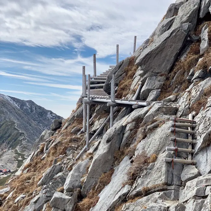 Mount Kita climb - ladders