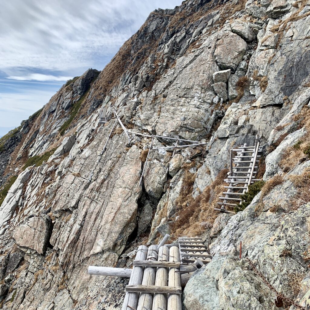 Mount Kita climb - ladders from Kitadake Sanso