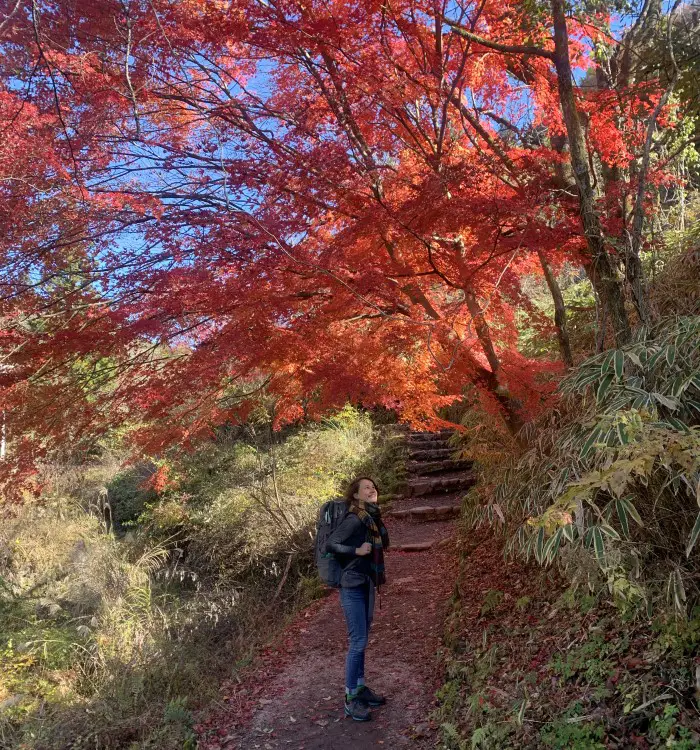 Hiking Nakasendo Trail in autumn