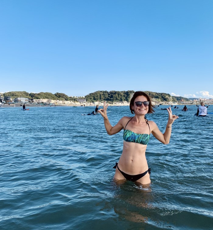 Kamakura beach swimming