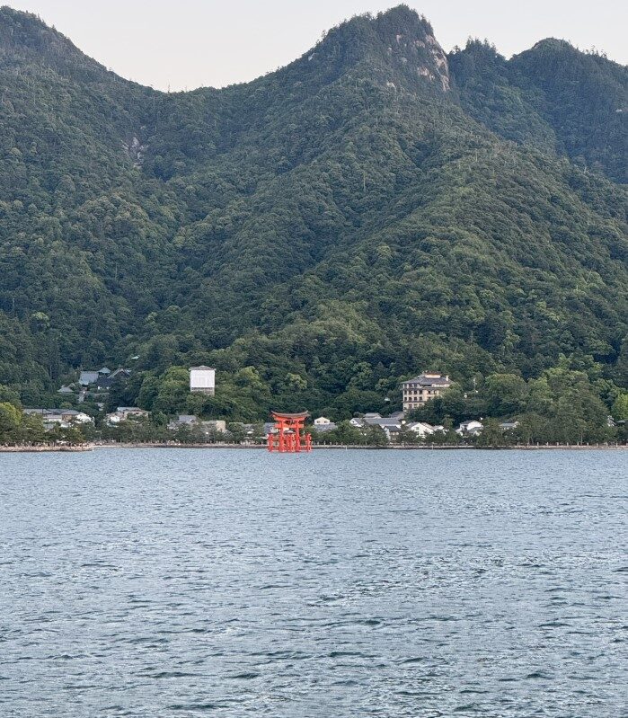 Miyajima Island - torii gate from ferry