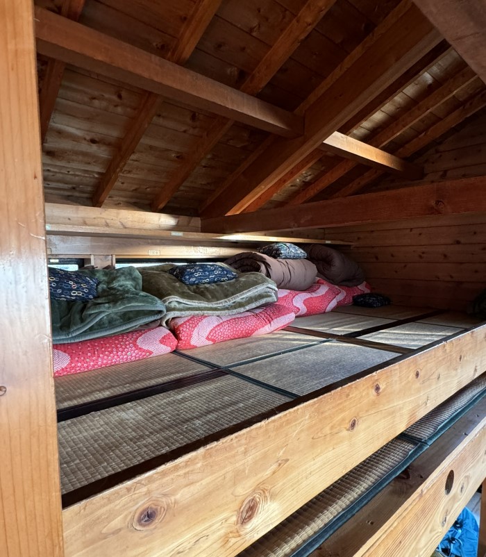 Miyama Hut on Mount Tanzawa sleeping space